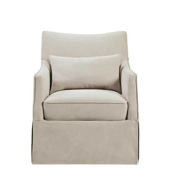 Kirkland's Home Accent Chairs-Beige Martha Stewart Skirted Swivel Accent Chair