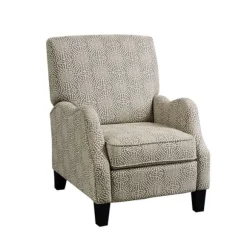 Kirkland's Home Accent Chairs-Beige Pattern Liam Push-Back Recliner