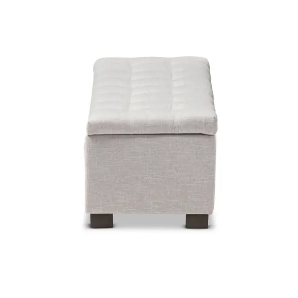 Kirkland's Home Benches & Ottomans-Beige Tufted Contemporary Storage Bench
