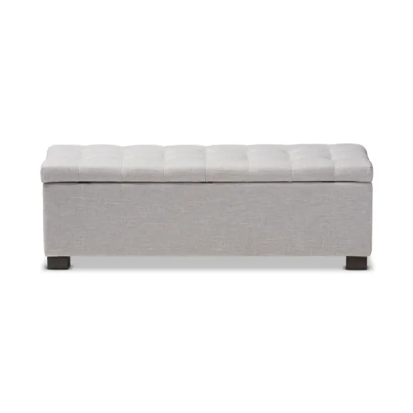 Kirkland's Home Benches & Ottomans-Beige Tufted Contemporary Storage Bench