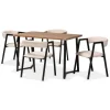 Kirkland's Home Dining Tables-Beige Upholstered Metal Frame 5-Pc. Dining Set