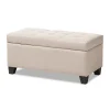 Kirkland's Home Benches & Ottomans-Beige Upholstered Storage Ottoman
