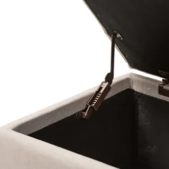 Kirkland's Home Benches & Ottomans-Beige Upholstered Storage Ottoman