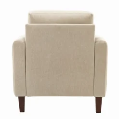 Kirkland's Home Accent Chairs-Beige Velvet Channel Stitch Accent Chair