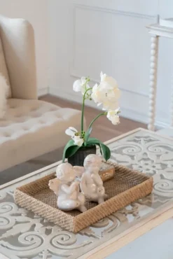 Kirkland's Home Decorative Trays-Beige Woven Cement Tray