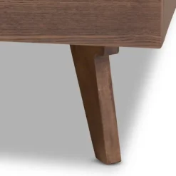 Kirkland's Home Beds & Headboards-Benjamin Walnut Tapered Leg King Bed Frame