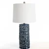 Kirkland's Home Table Lamps-Berto Glazed Denim Floral Table Lamp