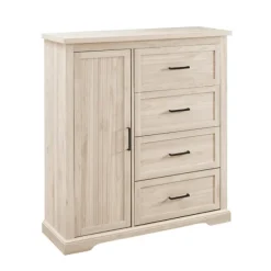 Kirkland's Home Dressers & Chests-Birch Grooved 4-Drawer Dresser With Wardrobe