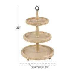 Kirkland's Home Decorative Trays-Birch Wood 3-Tiered Tray