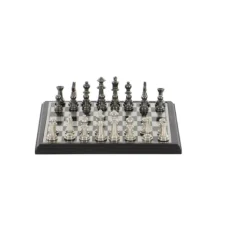 Kirkland's Home Statues & Figurines-Black And Gray Beveled Board Aluminum Chess Set