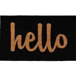 Kirkland's Home Doormats-Black And Natural Coir Hello Doormat, 36X24 In.