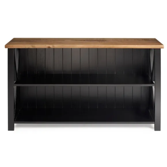 Kirkland's Home Console Tables-Black And Rustic Oak Wood Farmhouse Console Table