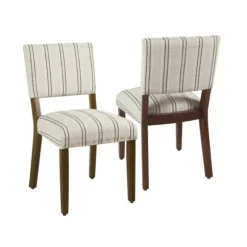 Kirkland's Home Dining Chairs-Black And Striped Dining Chairs, Set Of 2