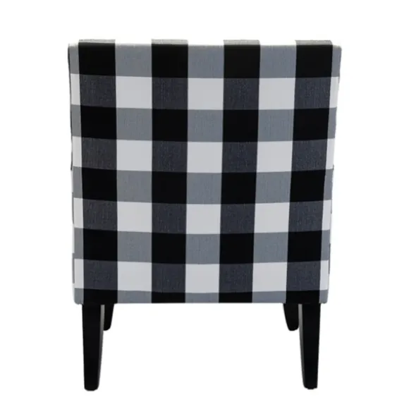 Kirkland's Home Accent Chairs-Black And White Buffalo Check Armchair