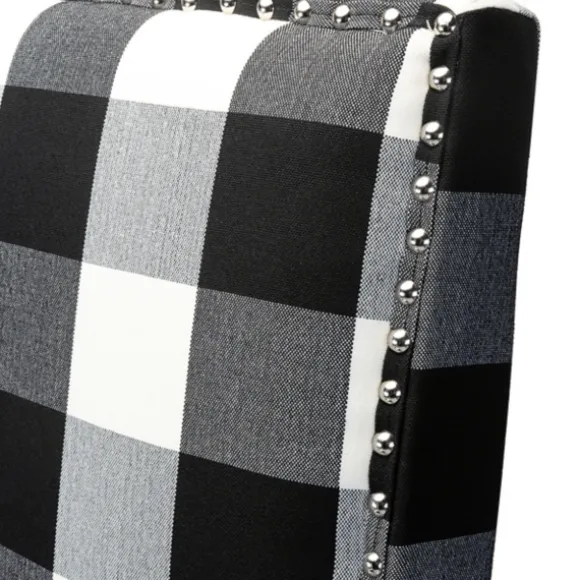 Kirkland's Home Accent Chairs-Black And White Buffalo Check Armchair
