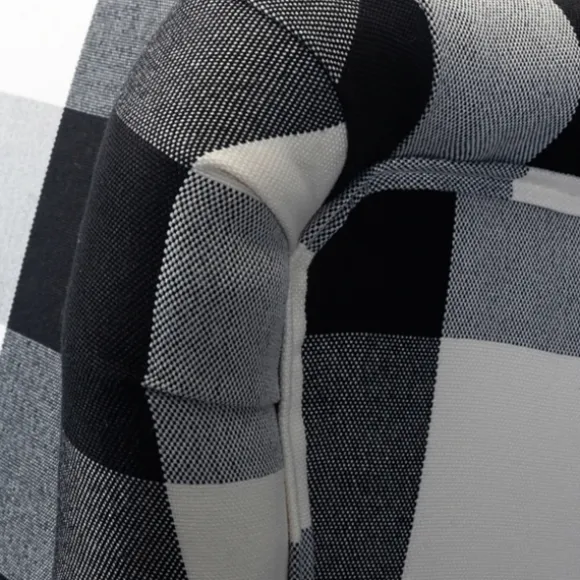 Kirkland's Home Accent Chairs-Black And White Buffalo Check Wingback Recliner