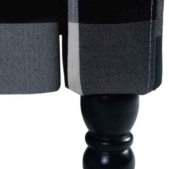 Kirkland's Home Accent Chairs-Black And White Buffalo Check Wingback Recliner