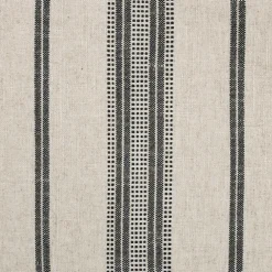 Kirkland's Home Benches & Ottomans-Black And White Striped Upholstered Ottoman