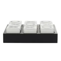 Kirkland's Home Decorative Accents-Black And White Wooden Tic Tac Toe Board