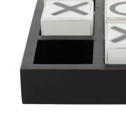 Kirkland's Home Decorative Accents-Black And White Wooden Tic Tac Toe Board