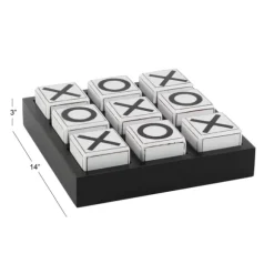 Kirkland's Home Decorative Accents-Black And White Wooden Tic Tac Toe Board
