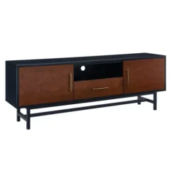 Kirkland's Home Tv Stands & Media Consoles-Black And Wood 2-Door Media Cabinet