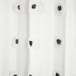 Kirkland's Home Shower Curtains-Black Boho Tufted Circles Shower Curtain