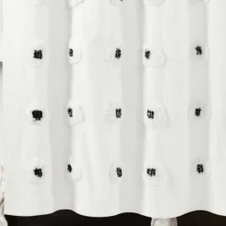 Kirkland's Home Shower Curtains-Black Boho Tufted Circles Shower Curtain