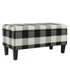 Kirkland's Home Benches & Ottomans-Black Buffalo Check Storage Bench