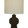 Kirkland's Home Table Lamps-Black Ceramic Hourglass Simple Small Table Lamp