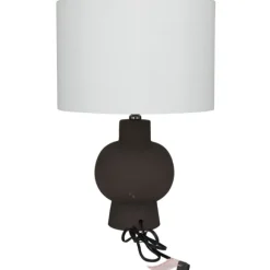 Kirkland's Home Table Lamps-Black Ceramic Hourglass Simple Small Table Lamp