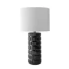 Kirkland's Home Table Lamps-Black Ceramic Stacked Lines Table Lamp
