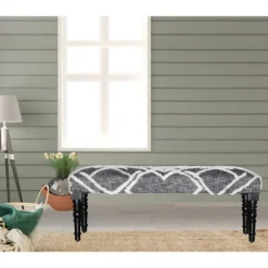 Kirkland's Home Benches & Ottomans-Black Diamond Tufted Modern Bench