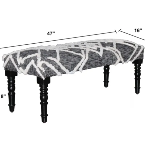 Kirkland's Home Benches & Ottomans-Black Diamond Tufted Modern Bench