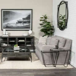 Kirkland's Home Accent & End Tables-Black Geometric Nesting Accent Tables, Set Of 2