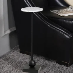Kirkland's Home Accent & End Tables-Black Marble Top Pedestal Cocktail Table