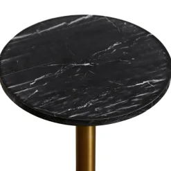 Kirkland's Home Accent & End Tables-Black Marble Top Tapered Base Accent Table, 10 In.