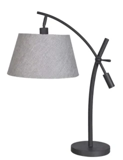 Kirkland's Home Table Lamps-Black Metal Adjustable Task Shade Table Lamp