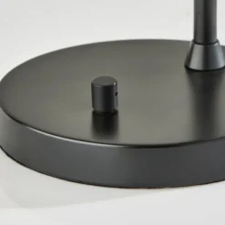 Kirkland's Home Table Lamps-Black Metal And Frosted Glass Globe Table Lamp