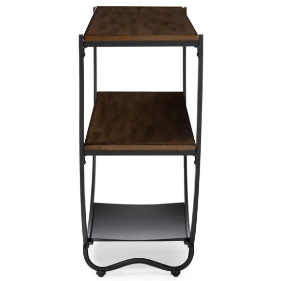 Kirkland's Home Console Tables-Black Metal And Rustic Wood Modern Console Table