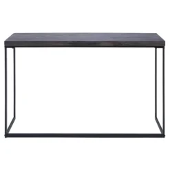 Kirkland's Home Console Tables-Black Metal And Wood Contemporary Console Table