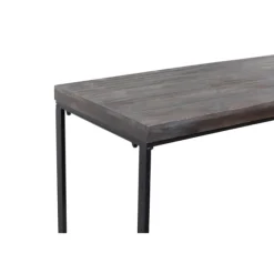 Kirkland's Home Console Tables-Black Metal And Wood Contemporary Console Table
