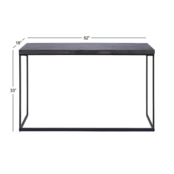 Kirkland's Home Console Tables-Black Metal And Wood Contemporary Console Table