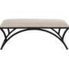 Kirkland's Home Benches & Ottomans-Black Metal Arched Frame Upholstered Bench