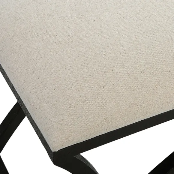 Kirkland's Home Benches & Ottomans-Black Metal Arched Frame Upholstered Bench