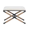 Kirkland's Home Benches & Ottomans-Black Metal Legs Accent Stool With Rope Detail