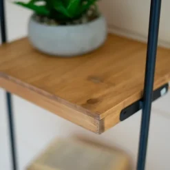 Kirkland's Home Shelves-Black Metal Pipe Three-Tier Wall Mounted Shelf