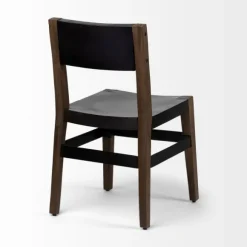 Kirkland's Home Dining Chairs-Black Modern Mango Wood Blocky Dining Chair