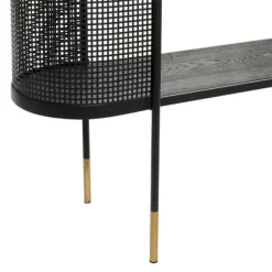 Kirkland's Home Console Tables-Black Modern Oval Perforated Console Table