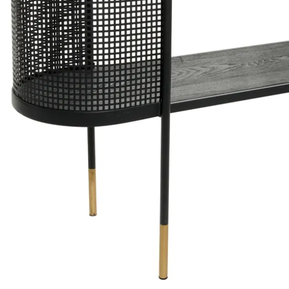 Kirkland's Home Console Tables-Black Modern Oval Perforated Console Table